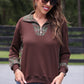 PREORDER- Juniper Plaid Pullover- Chocolate