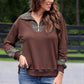 PREORDER- Juniper Plaid Pullover- Chocolate
