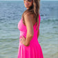 PREORDER- Chasing Sunshine Skirted Swimsuit- Neon Pink