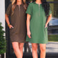 PREORDER- Ezra Textured Zipper Dress- Olive