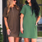 PREORDER- Ezra Textured Zipper Dress- Chocolate