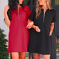 PREORDER- Ezra Textured Zipper Dress- Black