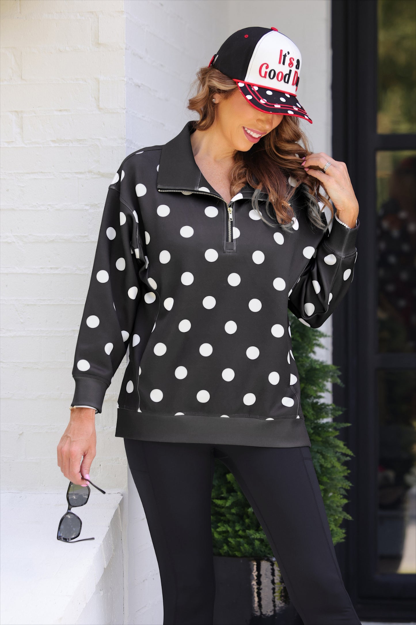 PREORDER- Everyday Pullover- After Dark Polka Dot