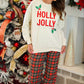 PREORDER- Just Vibing Denim Pants- Red Christmas Plaid