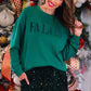 PREORDER- Fa La La Velvet Patch Luxe Pullover