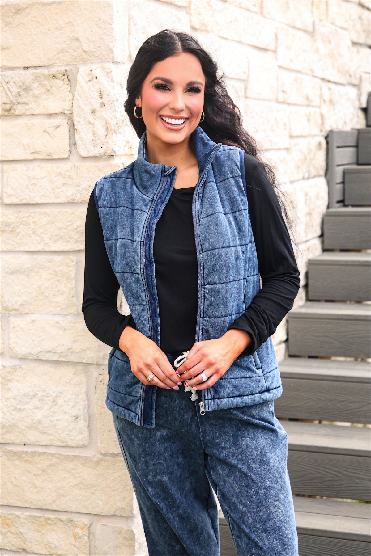 PREORDER- Refined Denim Puffer Vest