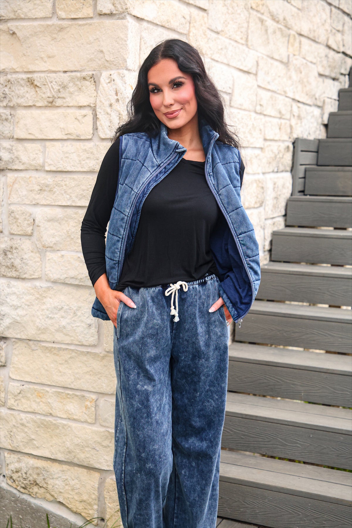 PREORDER- Refined Denim Puffer Vest