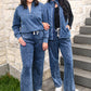 PREORDER- Refined Denim Wide Leg Pants- Light Wash