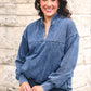 PREORDER- Refined Denim Quarter Zip Pullover