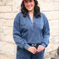 PREORDER- Refined Denim Quarter Zip Pullover