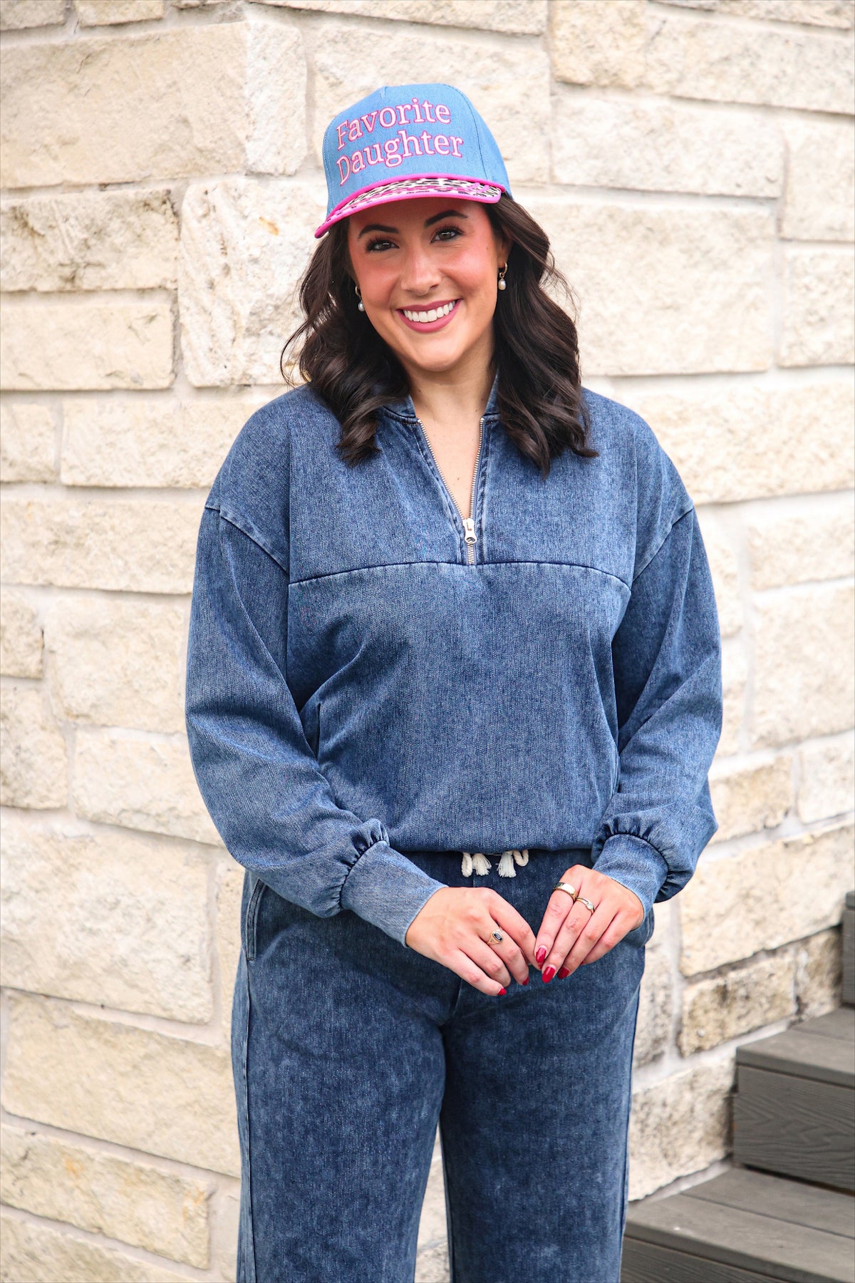 PREORDER- Refined Denim Quarter Zip Pullover