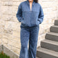 PREORDER- Refined Denim Quarter Zip Pullover