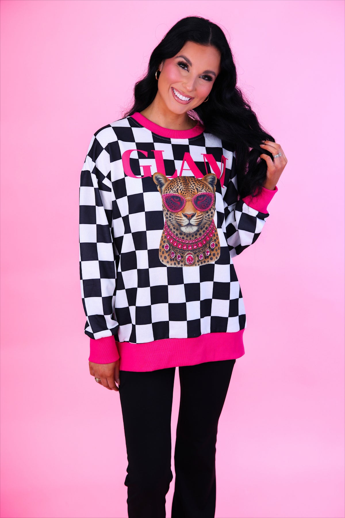 PREORDER- Pretty Wild Pullover- Glam Leopard