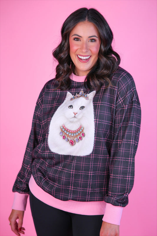 PREORDER- Pretty Wild Pullover- Jeweled Kitty