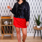 Betty Bow Top- Black Sequin