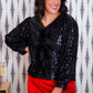Betty Bow Top- Black Sequin