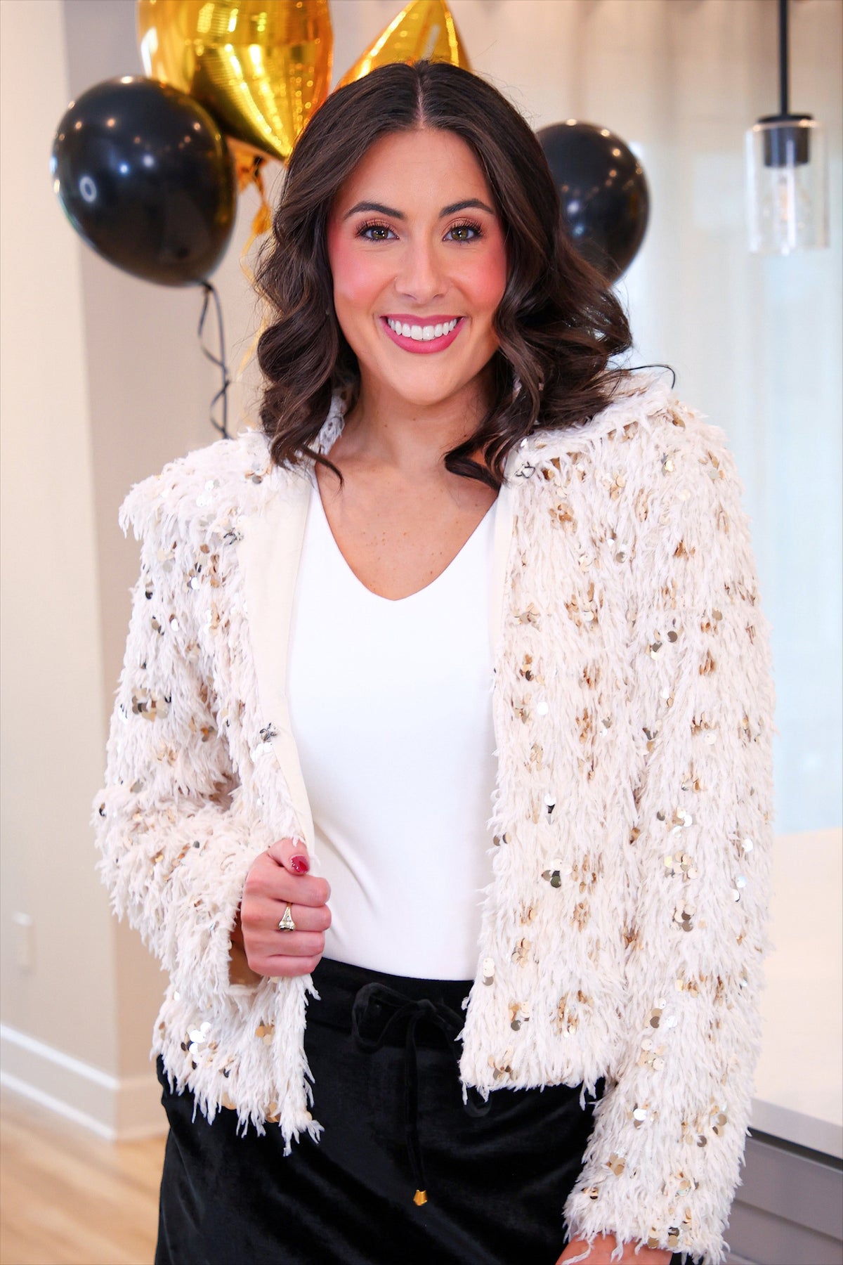 PREORDER- Feather and Shine Jacket- Cream