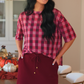 PREORDER- Emma Mesh Tee- Cranberry Gingham