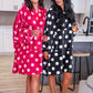 Cozy Blanket Hoodie- Magenta Polka Dot