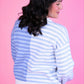 PREORDER- Nikki Color Block Sweater- Blue Stripe