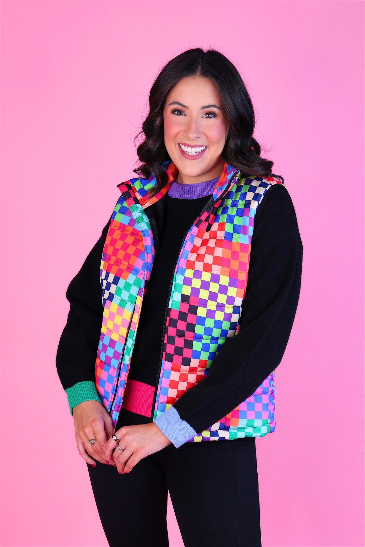 PREORDER- Nikki Color Block Sweater- Black Mix