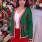 PREORDER- Sequin Poinsettia Cardigan