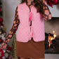 Twila Quilted Tie Vest- Pink