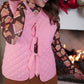 Twila Quilted Tie Vest- Pink