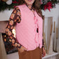 Twila Quilted Tie Vest- Pink