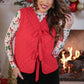 Twila Quilted Tie Vest- Red