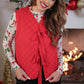 Twila Quilted Tie Vest- Red