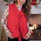 Twila Quilted Tie Vest- Red