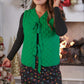 Twila Quilted Tie Vest- Green