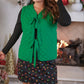Twila Quilted Tie Vest- Green