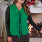 Twila Quilted Tie Vest- Green