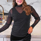 PREORDER- Keigan Mesh Top- Black Glitter