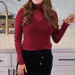 PREORDER- Keigan Mesh Top- Maroon Glitter