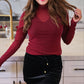 PREORDER- Keigan Mesh Top- Maroon Glitter