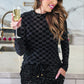 PREORDER- Times Square Velvet Mesh Top- Black Checkered