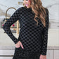 PREORDER- Times Square Velvet Mesh Top- Black Checkered