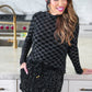 PREORDER- Times Square Velvet Mesh Top- Black Checkered