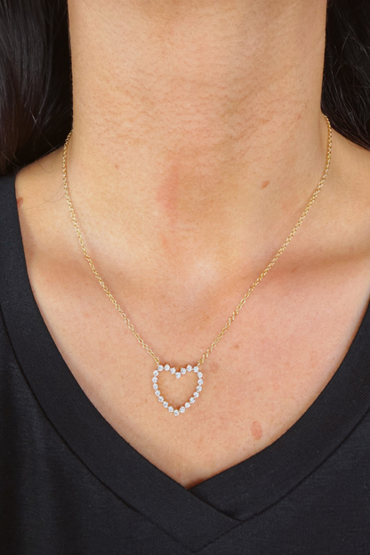 Jessica Signature Heart Pendant Necklace- Gold