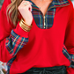 PREORDER- Juniper Pullover- Red/Black Plaid