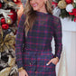 PREORDER- Navy Christmas Plaid Skort
