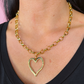 Open Heart Chain Necklace- Gold