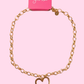 Open Heart Chain Necklace- Gold