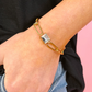 Paperclip Chain Bracelet- Gold/Crystal