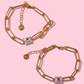 Paperclip Chain Bracelet- Gold/Crystal