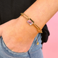 Paperclip Chain Bracelet- Gold/Pink