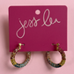 Pavé Hoop Earrings- Rainbow